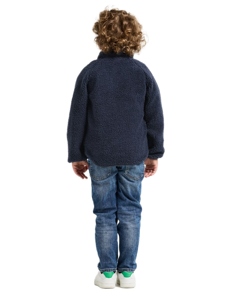 Navy coloured Didriksons Childrens Gibbs Full Zip Jacket 2 on white background