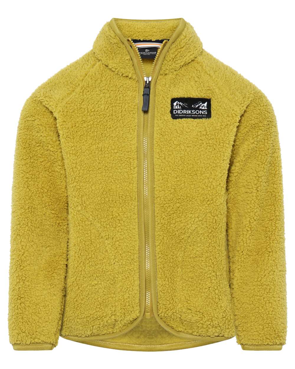 Yellow Pollen coloured Didriksons Childrens Gibbs Full Zip Jacket 2 on white background