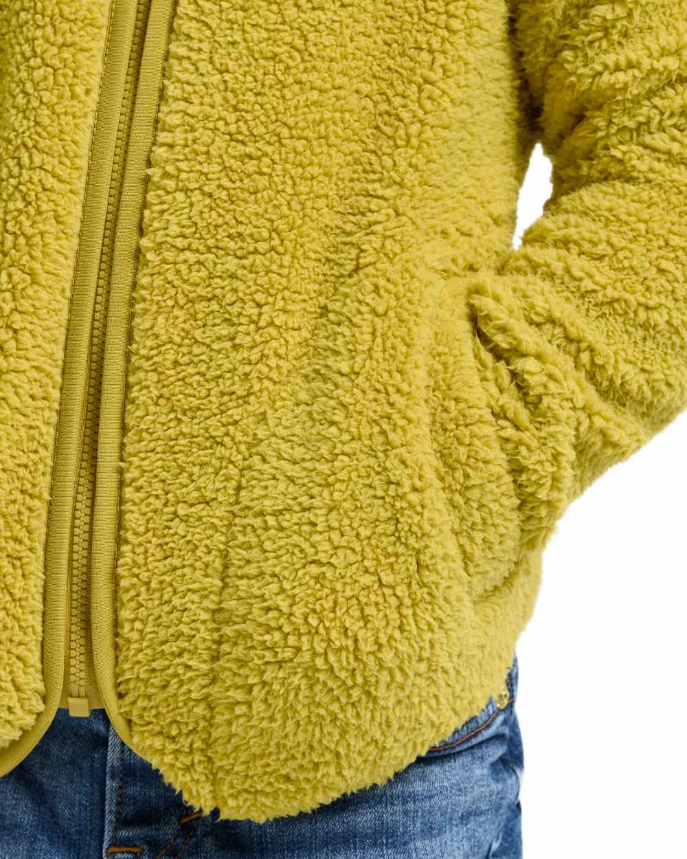 Yellow Pollen coloured Didriksons Childrens Gibbs Full Zip Jacket 2 on white background