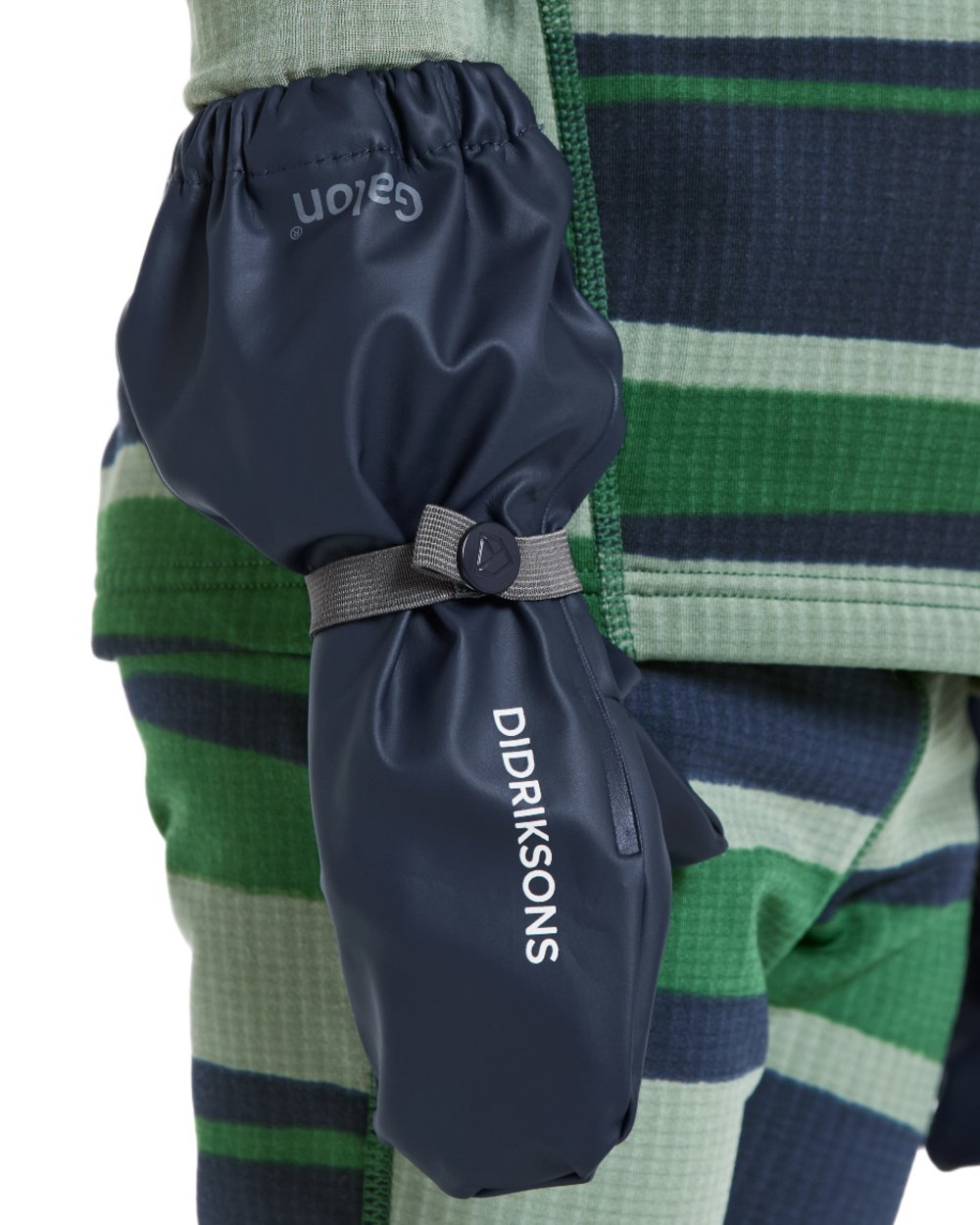 Navy coloured Didriksons Childrens Gloves on white background