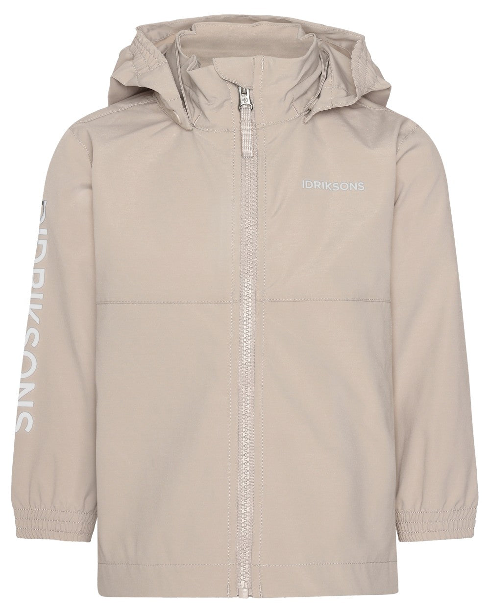Beach Beige coloured Didriksons Childrens Hallon Jacket on white background