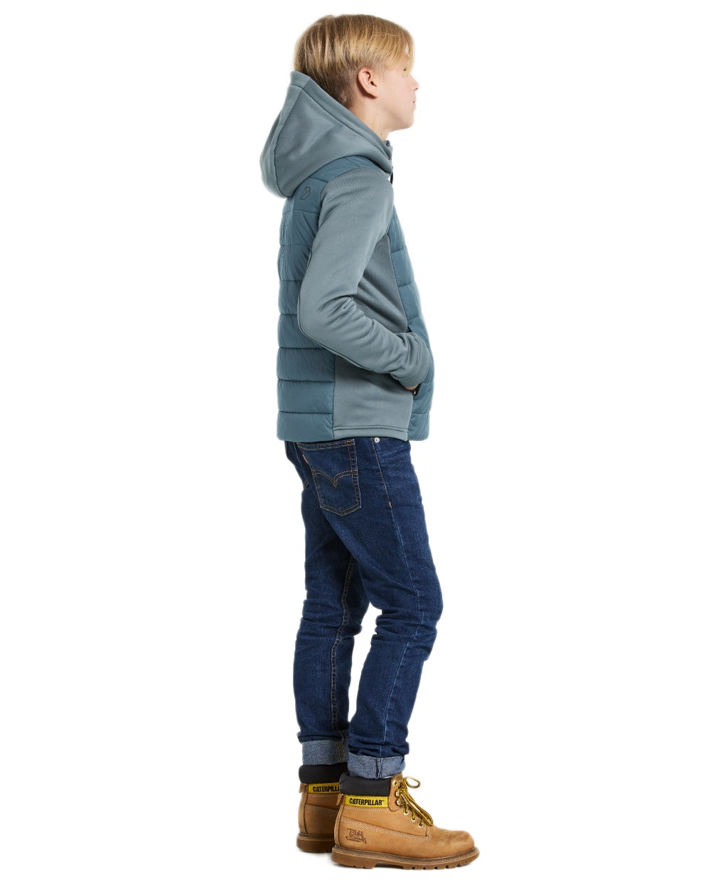 Star Blue coloured Didriksons Childrens Kapris Full Zip Jacket 3 on white background