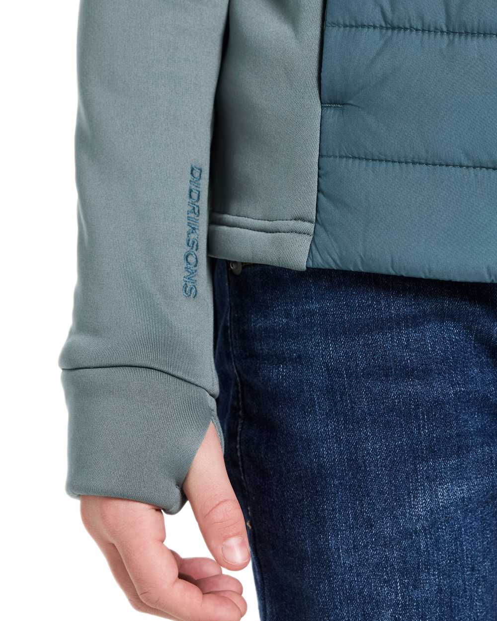 Star Blue coloured Didriksons Childrens Kapris Full Zip Jacket 3 on white background