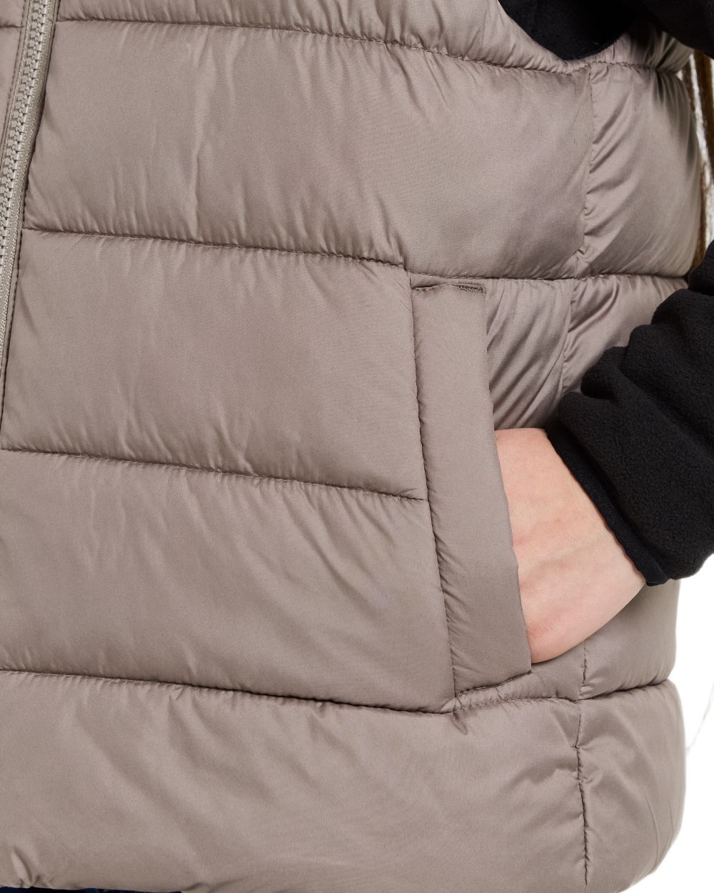 Ash Brown coloured Didriksons Childrens Kilo Vest 2 on white background