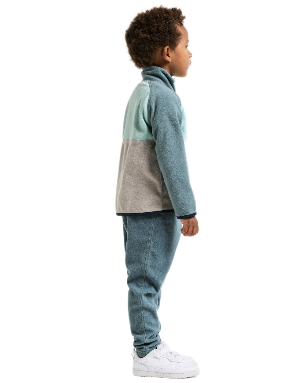 Ocean Mint coloured Didriksons Childrens Monte Half Button Fleece 5 on white background