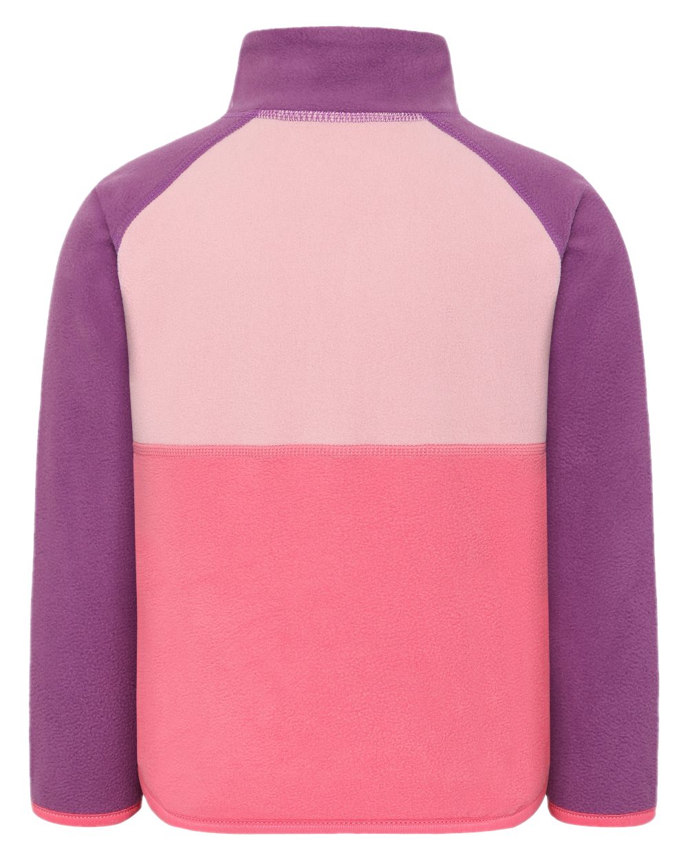 Dusty Azalea coloured Didriksons Childrens Monte Half Button Fleece 4 on white background