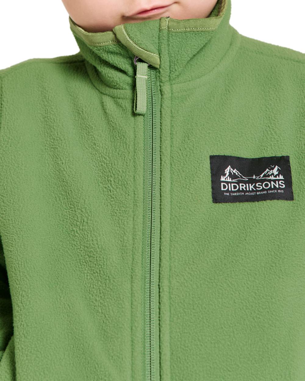 Algae Green coloured Didriksons Childrens Muskot Jacket on white background