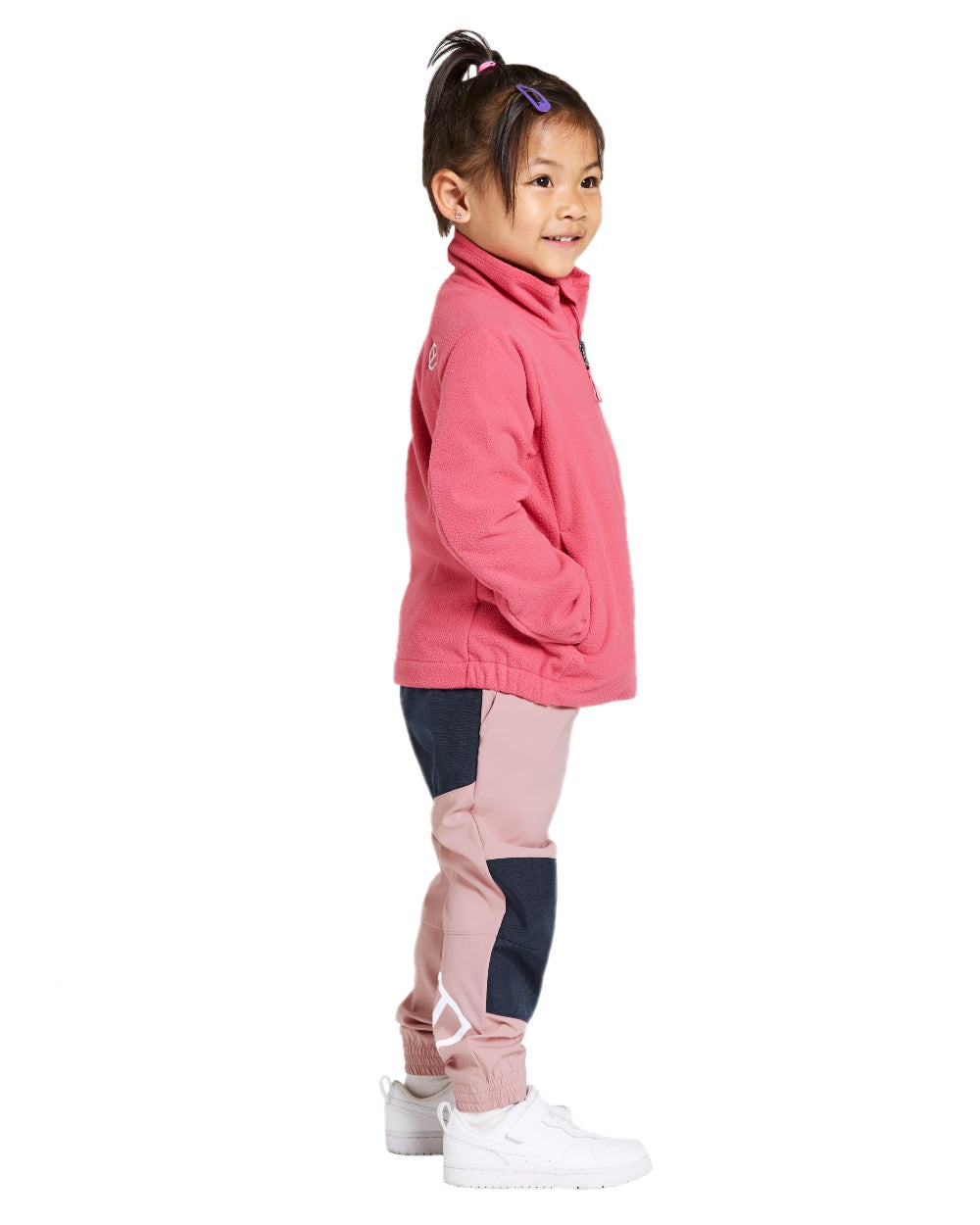 Dusty Azalea coloured Didriksons Childrens Muskot Jacket on white background