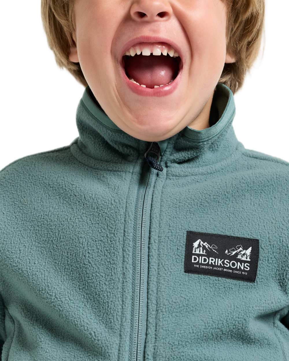 Factory Blue coloured Didriksons Childrens Muskot Jacket on white background