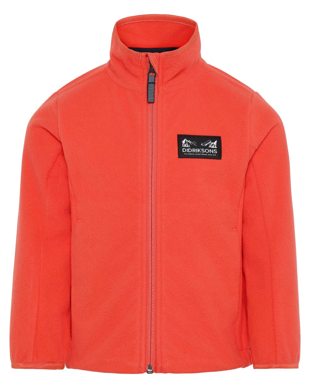 Paprika coloured Didriksons Childrens Muskot Jacket on white background