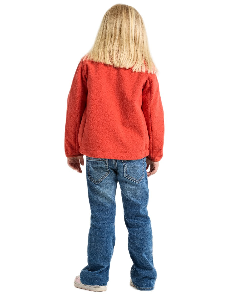 Paprika coloured Didriksons Childrens Muskot Jacket on white background