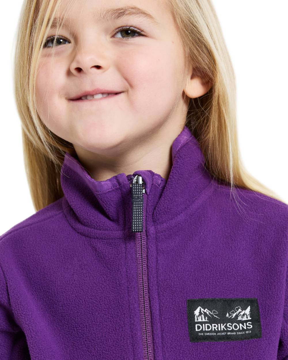 Royal Purple coloured Didriksons Childrens Muskot Jacket on white background