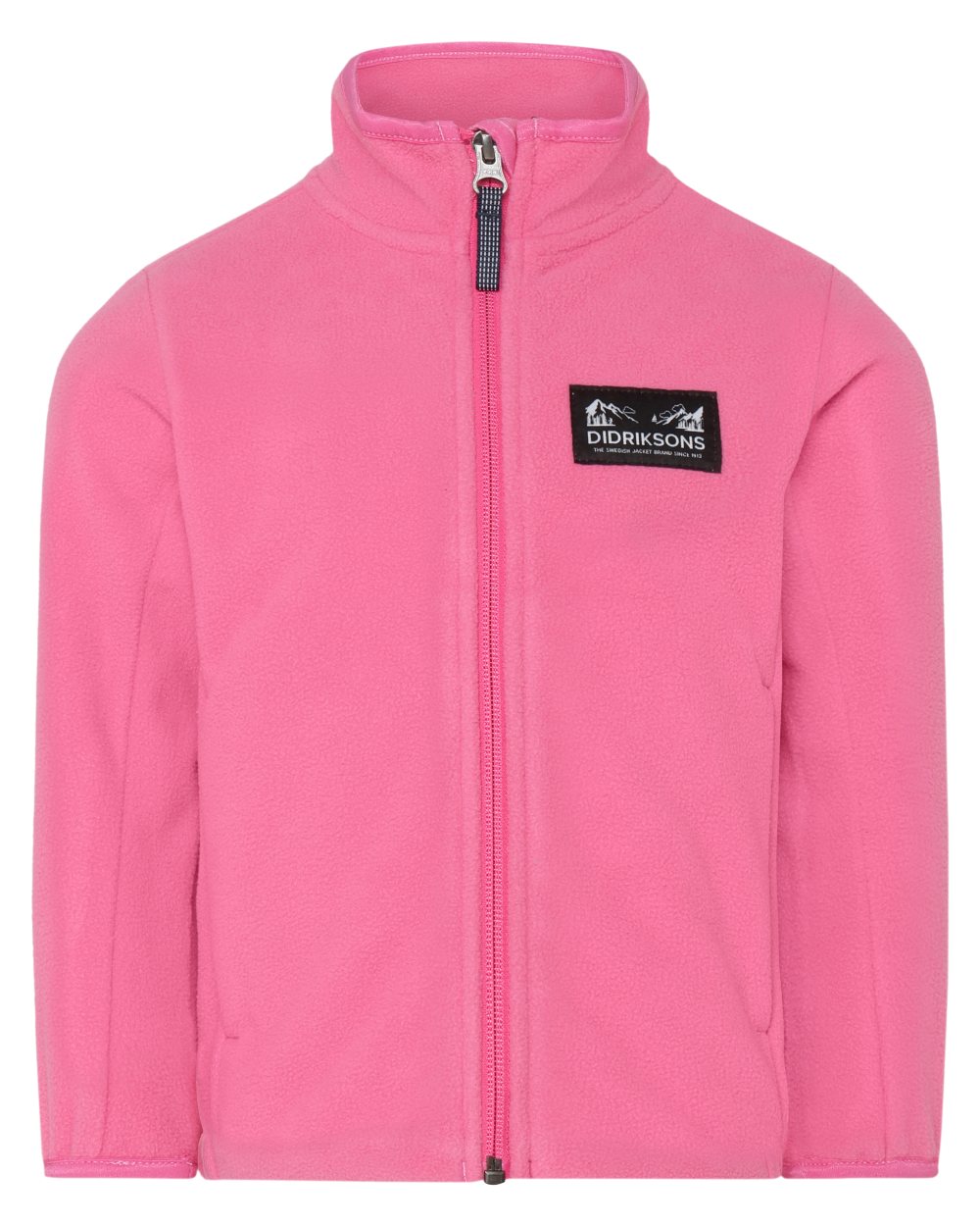 Sweet Pink coloured Didriksons Childrens Muskot Jacket on white background