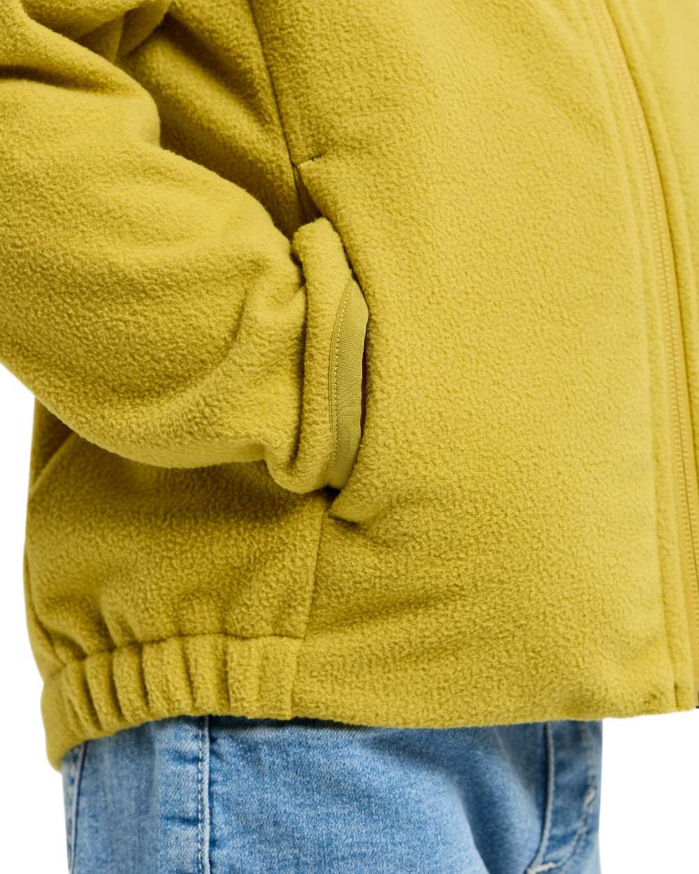 Yellow Pollen coloured Didriksons Childrens Muskot Jacket on white background