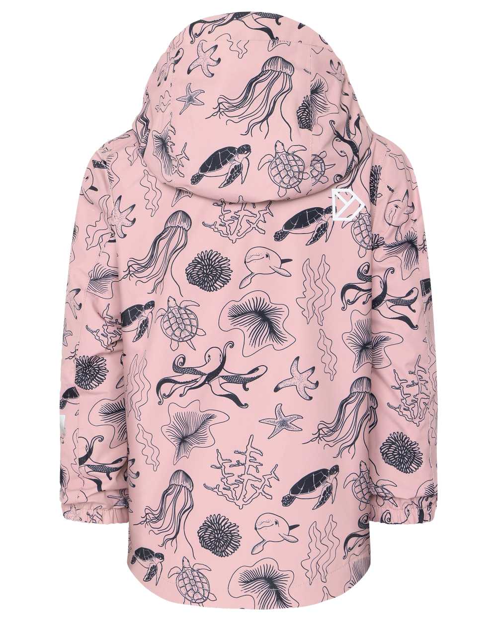 Ocean Soft Pink coloured Didriksons Childrens Norma Printed Jacket on white background