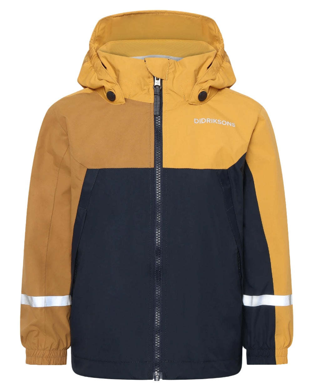 Dark Pollen coloured Didriksons Childrens Pilvi Jacket on white background