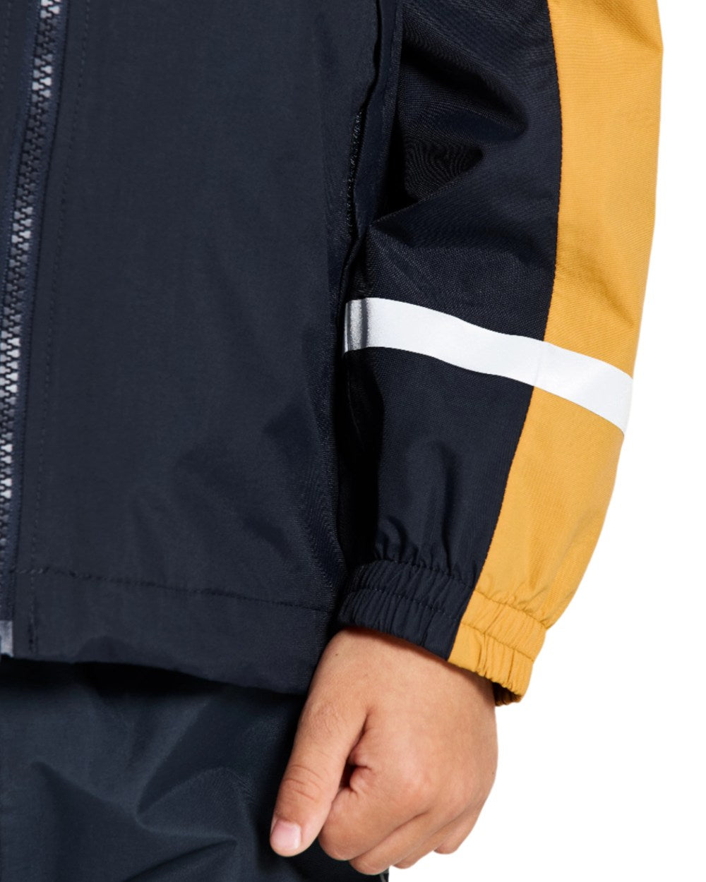 Dark Pollen coloured Didriksons Childrens Pilvi Jacket on white background