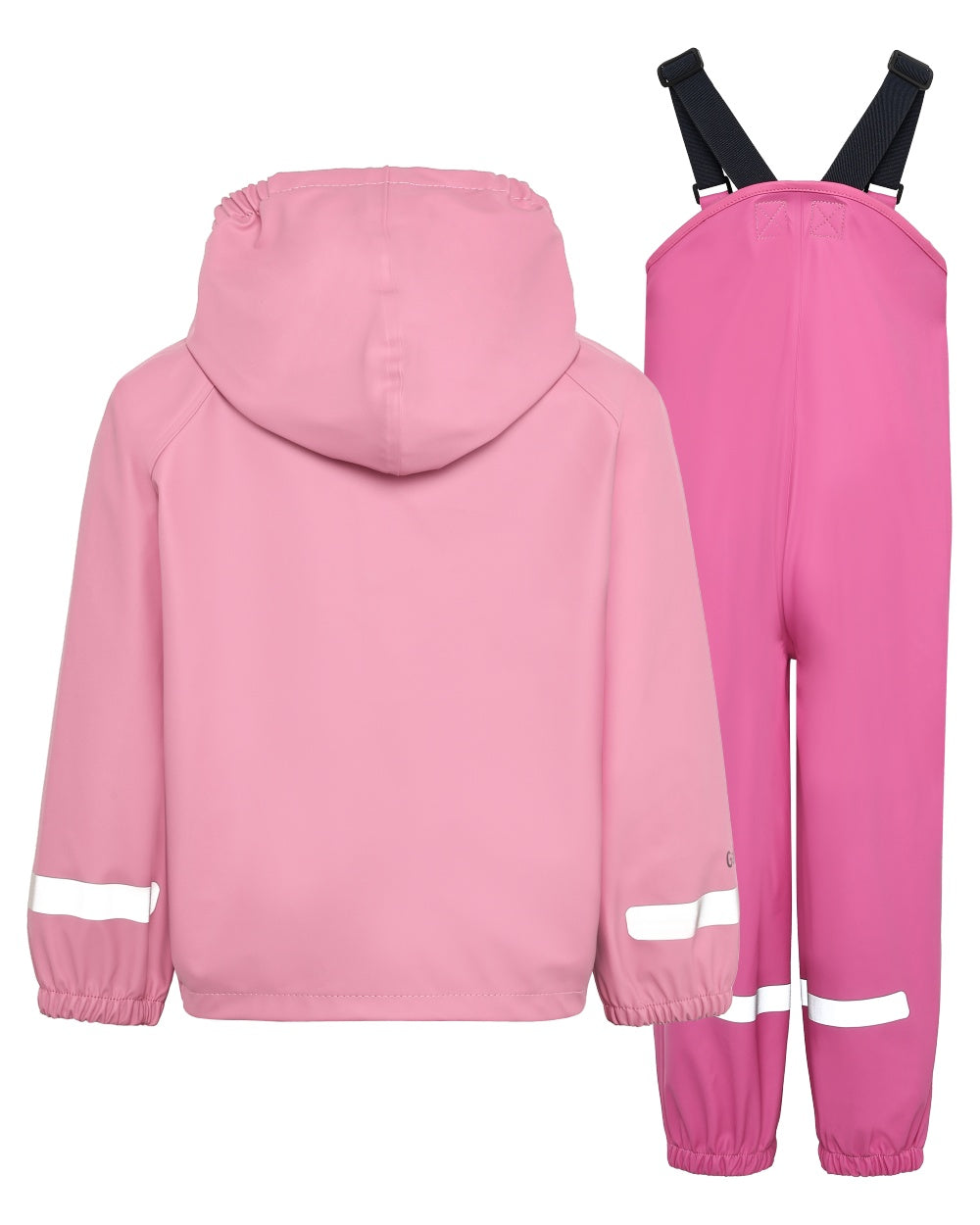 Light Heather Pink coloured Didriksons Childrens Slaskeman Rain Set 2 on white background