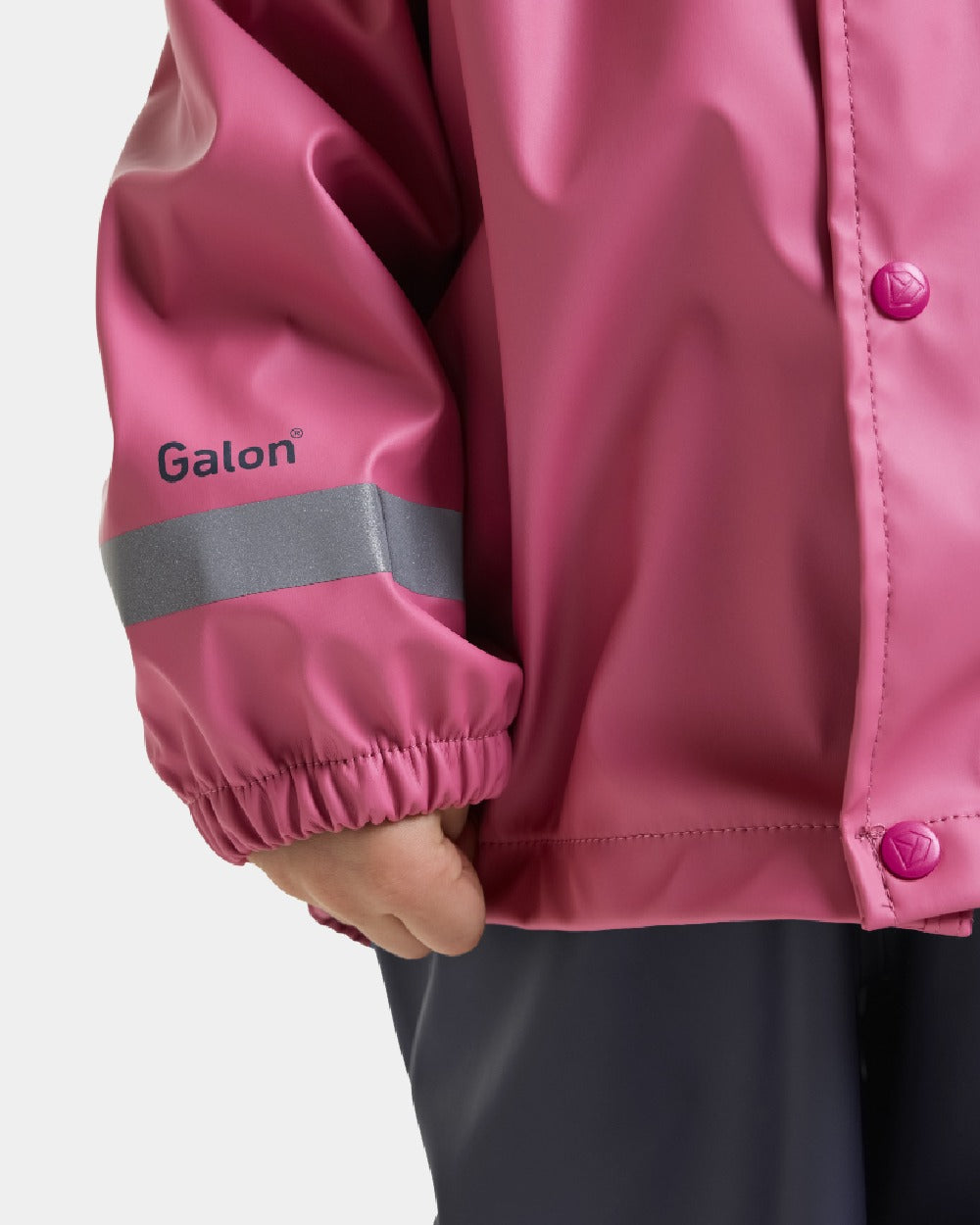 Heather Pink coloured Didriksons Childrens Slaskeman Rain Set 4 on white background