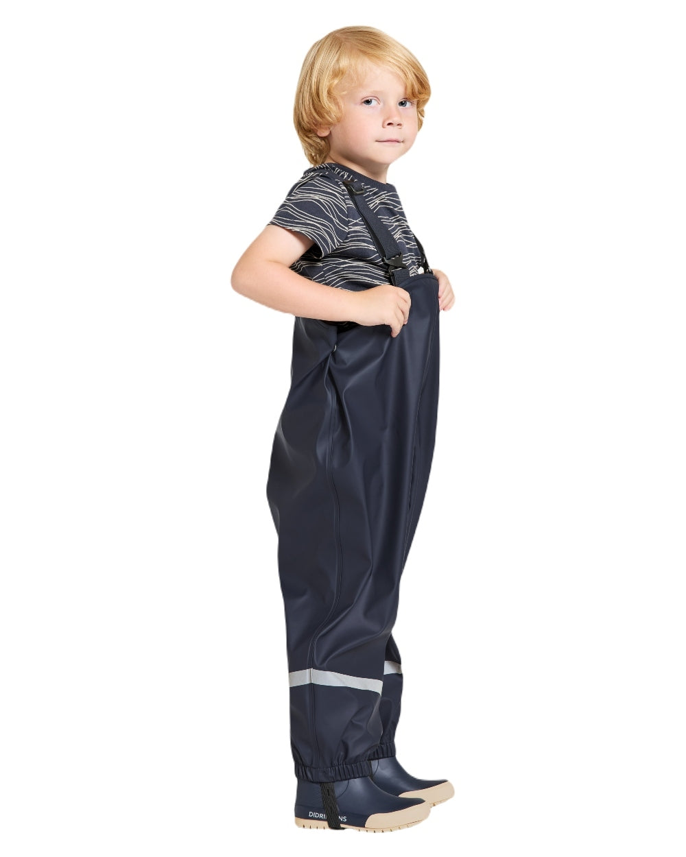 Light Sea Blue coloured Didriksons Childrens Slaskeman Rain Set on white background