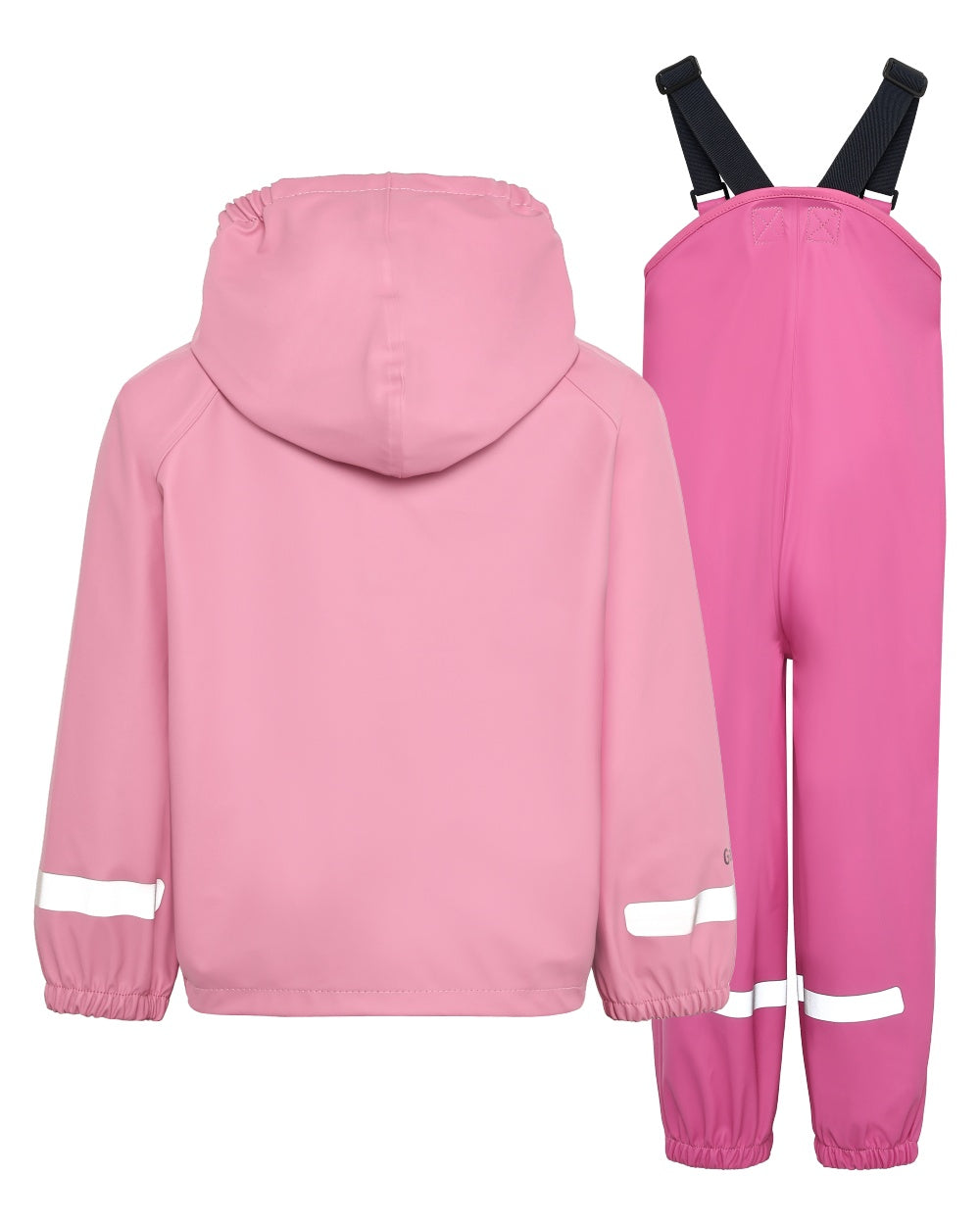 Light Heather Pink coloured Didriksons Childrens Slaskeman Rain Set on white background