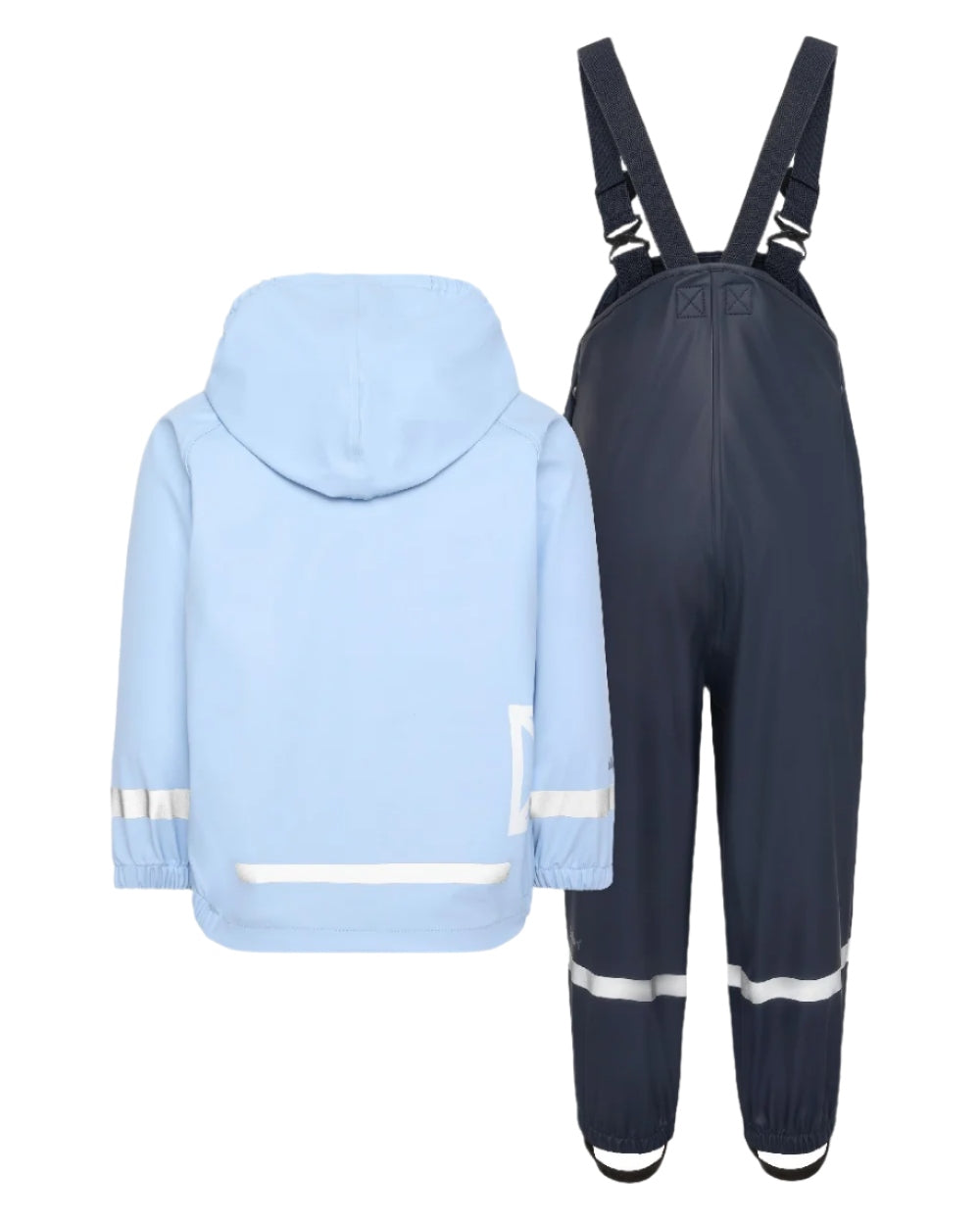 Light Sea Blue coloured Didriksons Childrens Slaskeman Rain Set on white background