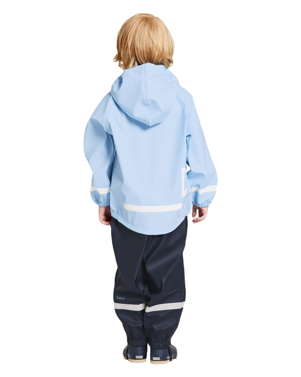 Light Sea Blue coloured Didriksons Childrens Slaskeman Rain Set on white background