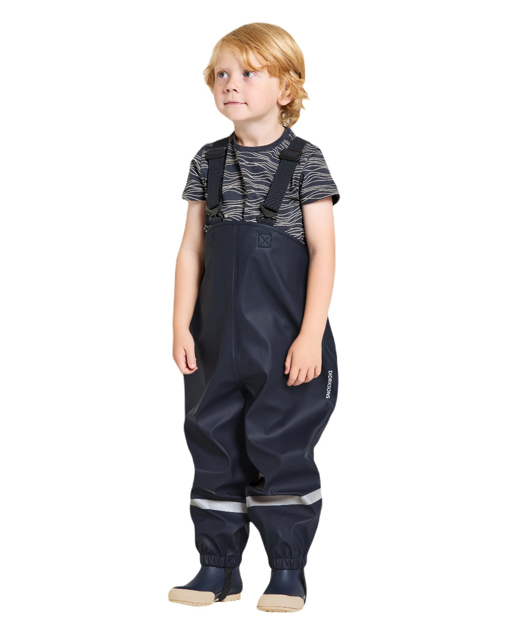 Light Sea Blue coloured Didriksons Childrens Slaskeman Rain Set on white background