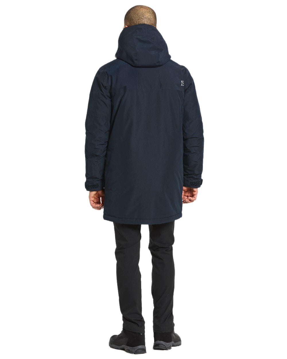 Dark Night Blue Coloured Didriksons Drew Parka on white background