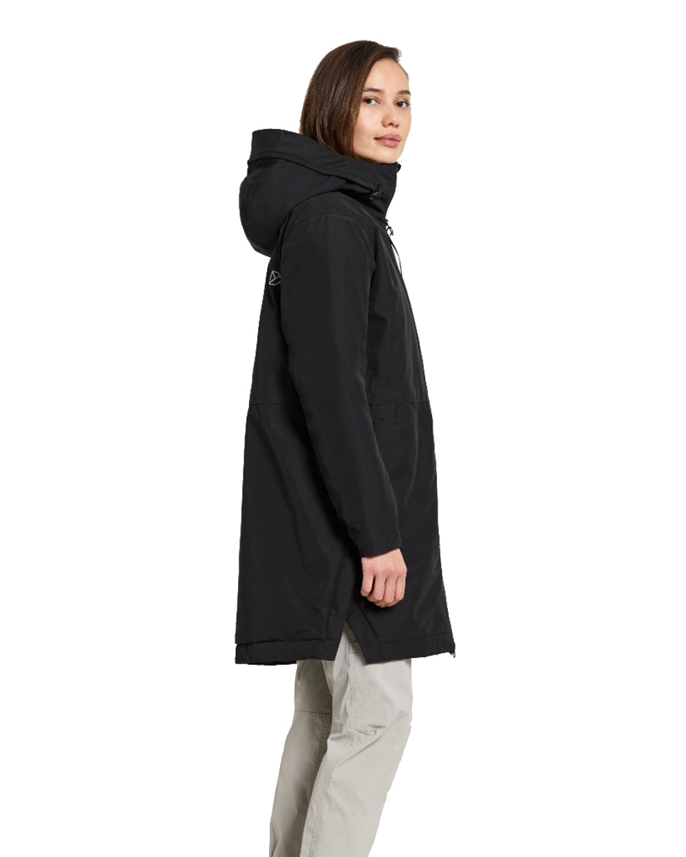 Black Coloured Didriksons Ella Womens Parka 2 On A White Background