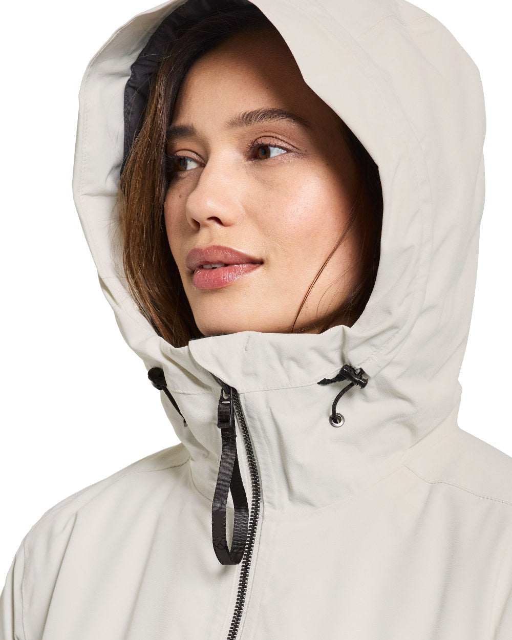 White Foam Coloured Didriksons Ella Womens Parka 2 On A White Background
