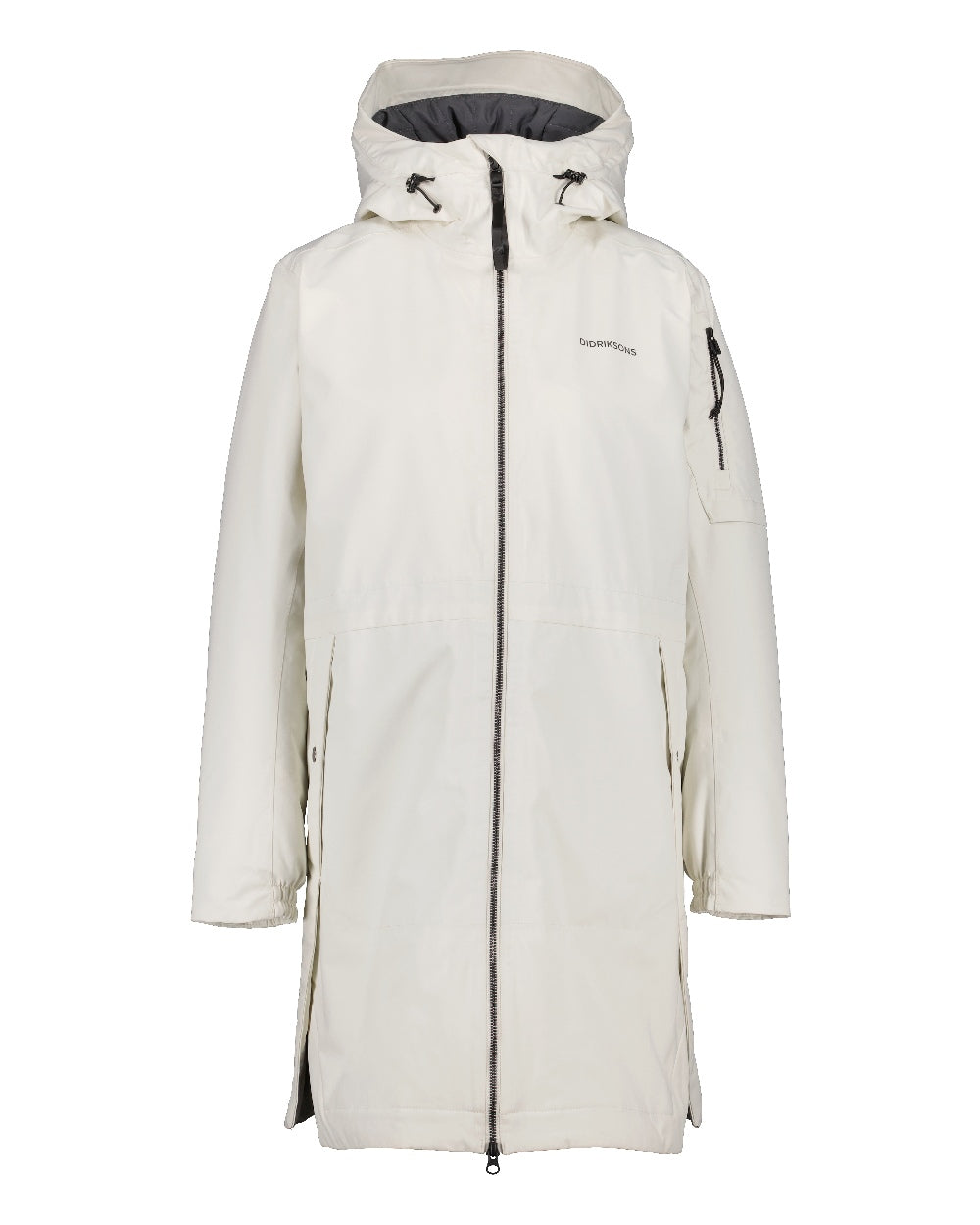 White Foam Coloured Didriksons Ella Womens Parka 2 On A White Background