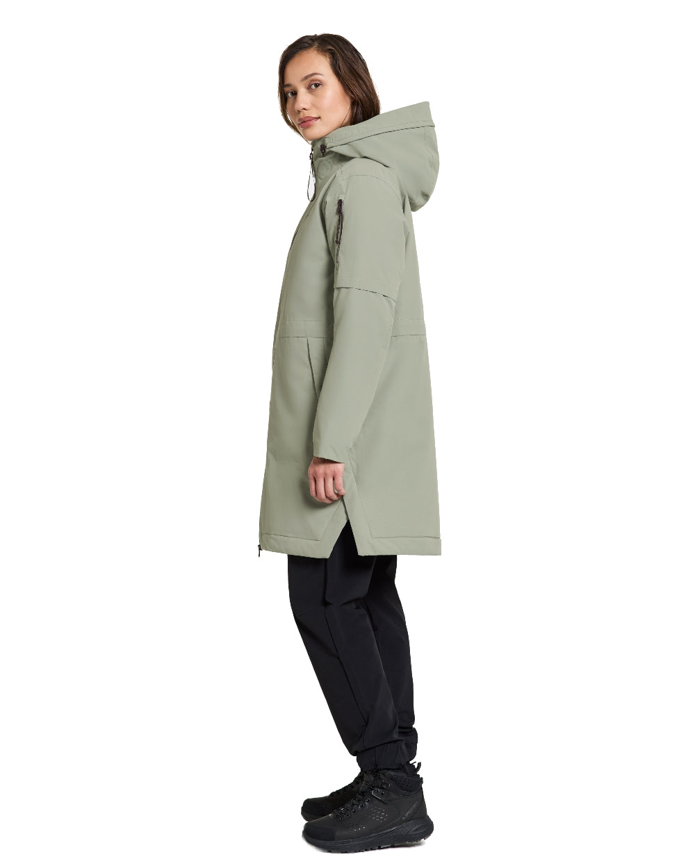 Wilted Leaf Coloured Didriksons Ella Womens Parka 2 On A White Background