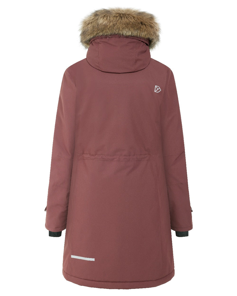 Old Rust Coloured Didriksons Erika Ladies Padded Waterproof Parka 3 On A White Background