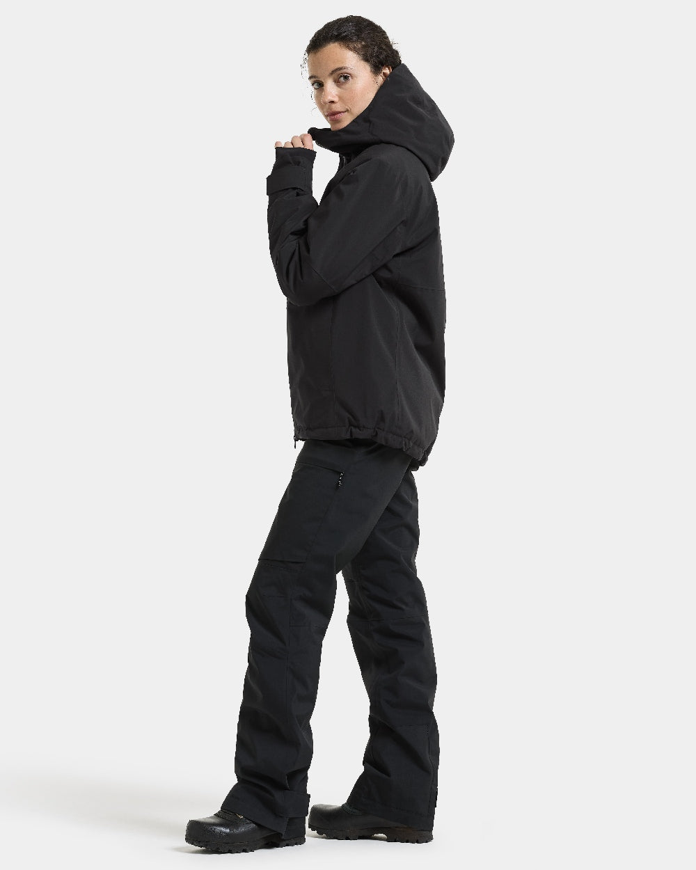 Black coloured Didriksons Fiora Womens Jacket on white background