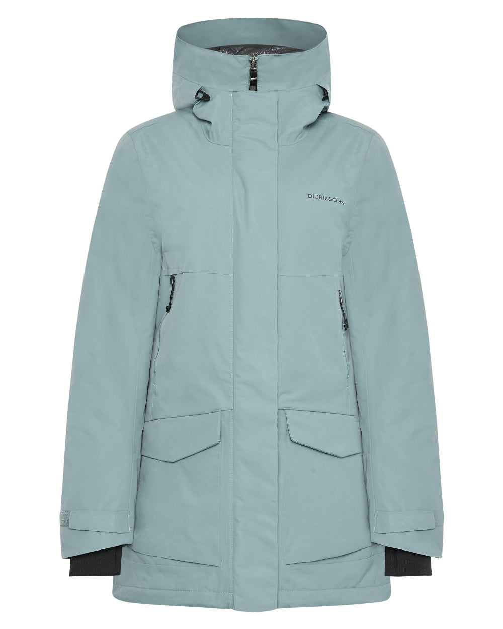 Factory Blue coloured Didriksons Frida Womens Parka 7 on white background