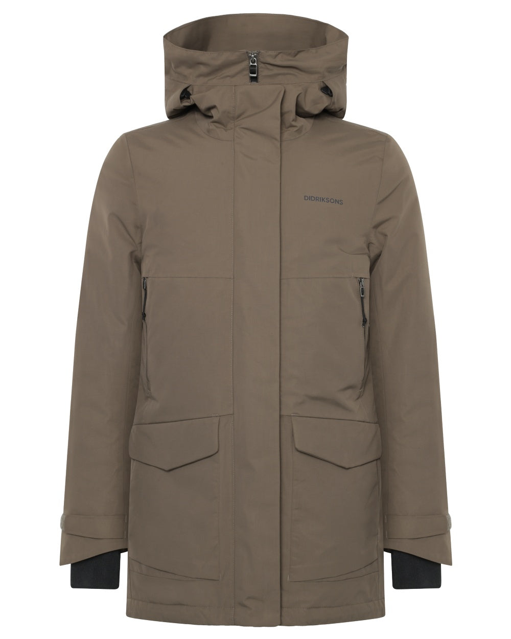 Mocha Brown coloured Didriksons Frida Womens Parka 7 on white background
