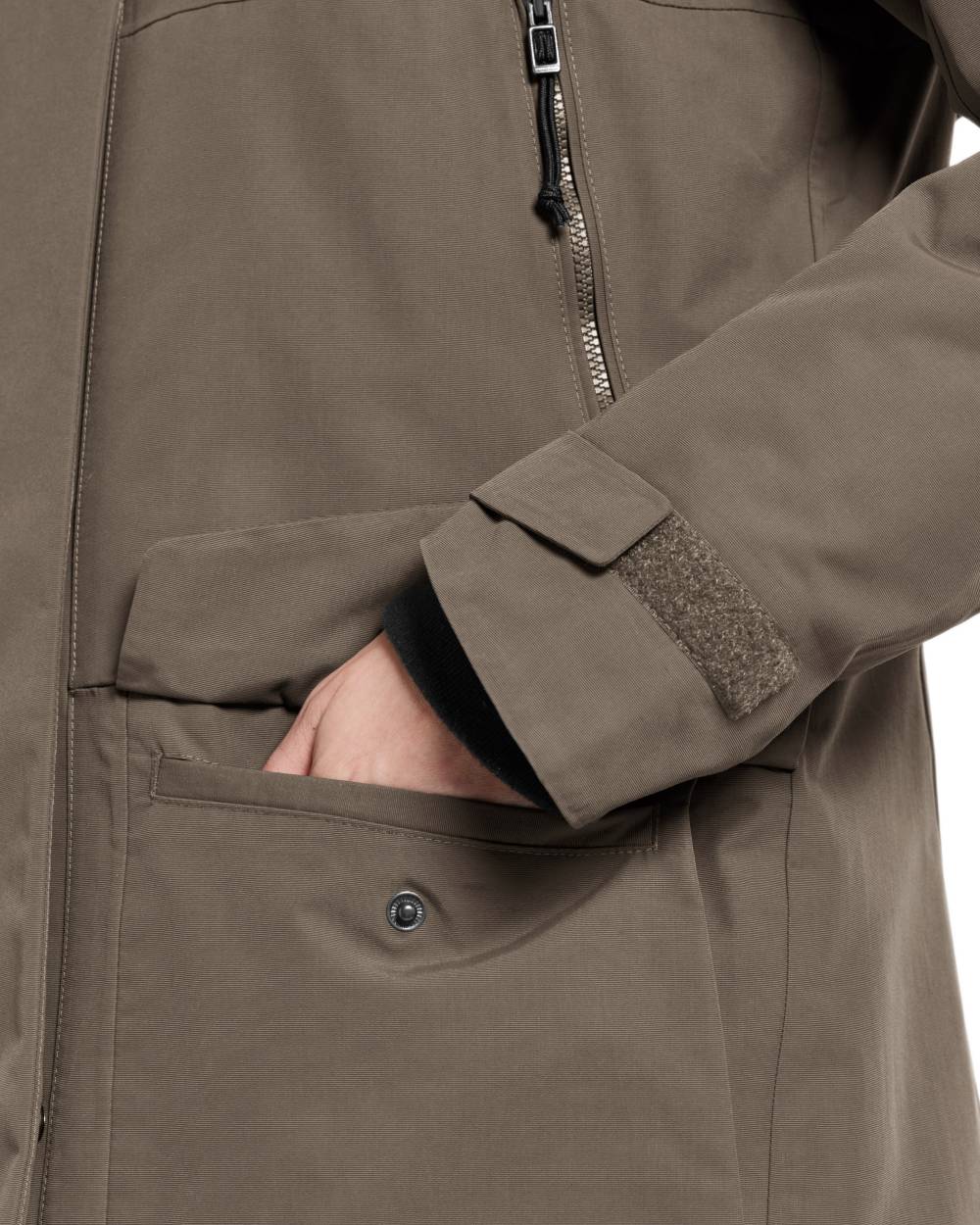 Mocha Brown coloured Didriksons Frida Womens Parka 7 on white background