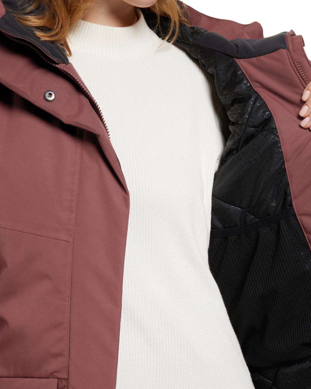 Old Rust coloured Didriksons Frida Womens Parka 7 on white background