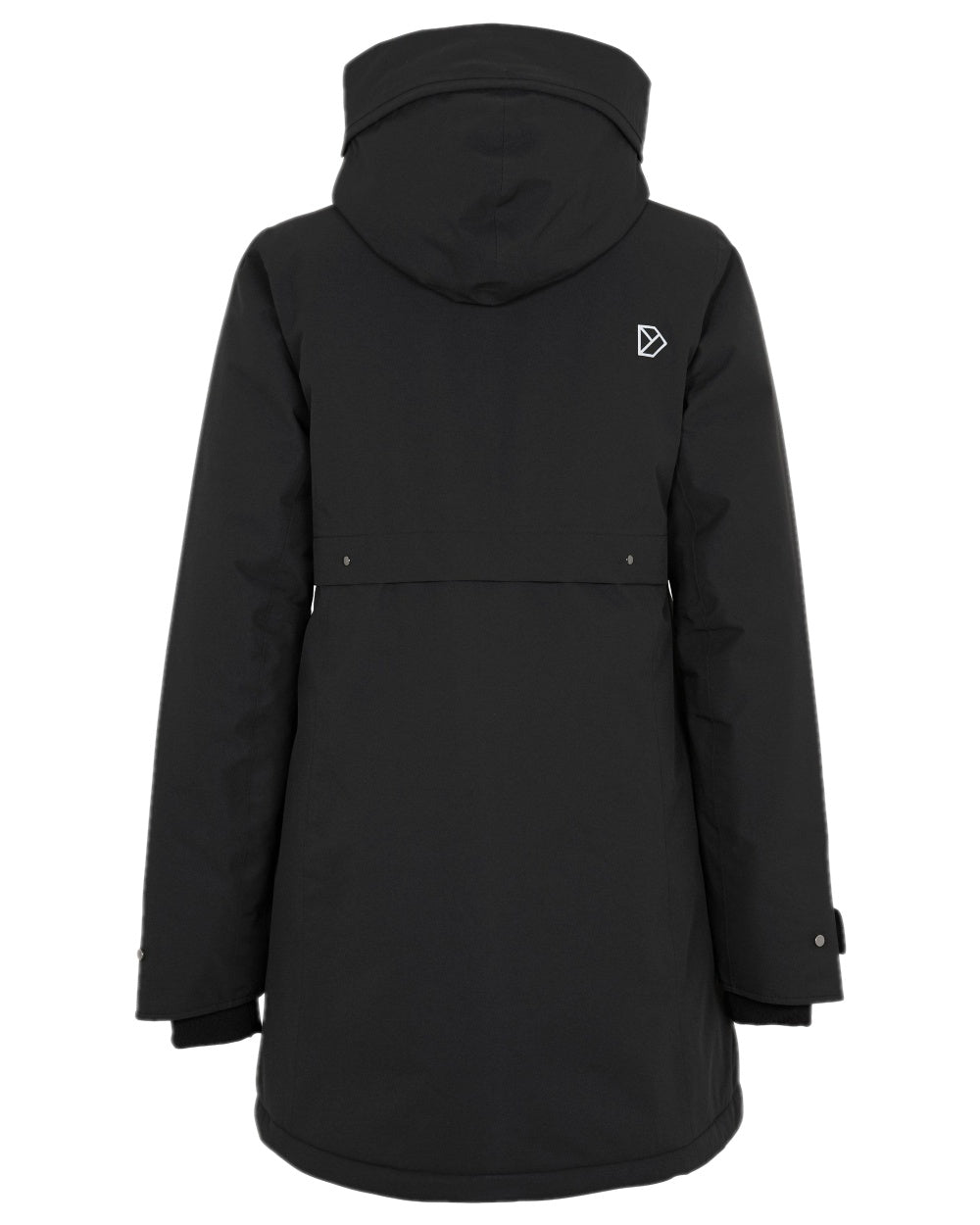 Black Coloured Didriksons Helle Ladies Parka 6 on white background
