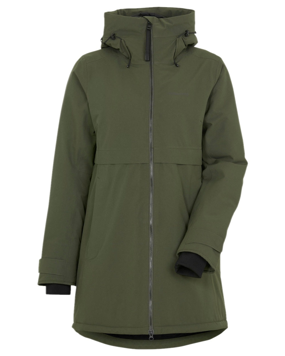 Deep Green Coloured Didriksons Helle Ladies Parka 6 on white background