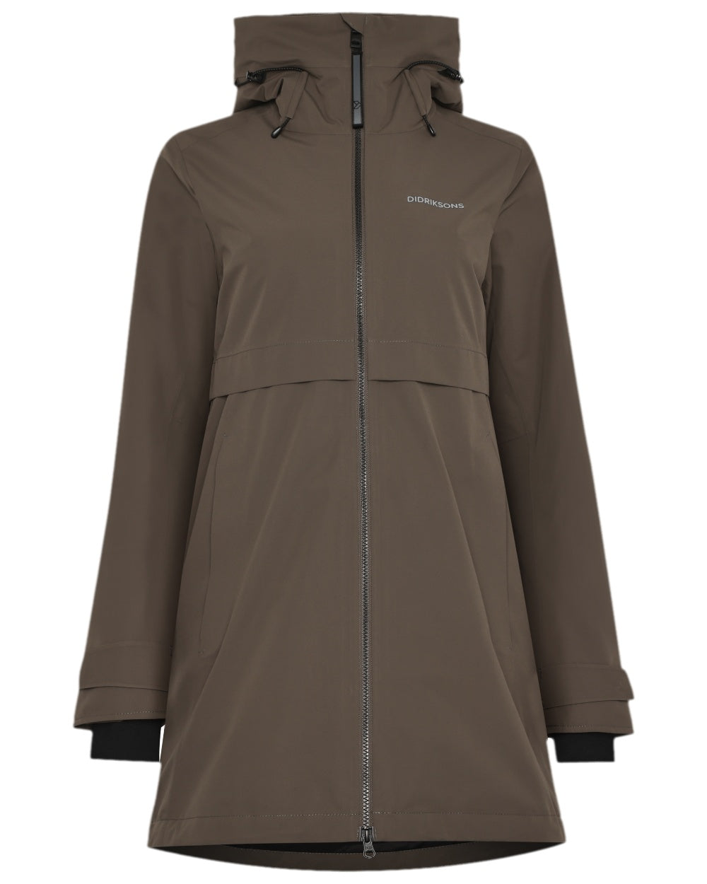 Mocha Brown Coloured Didriksons Helle Ladies Parka 6 on white background