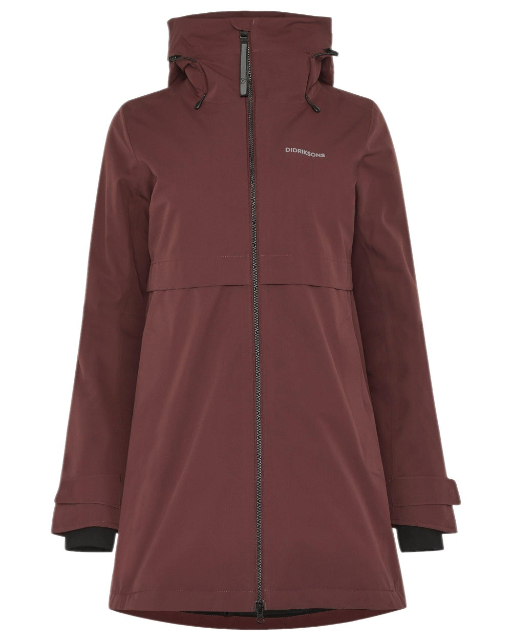 Old Rust Coloured Didriksons Helle Ladies Parka 6 on white background