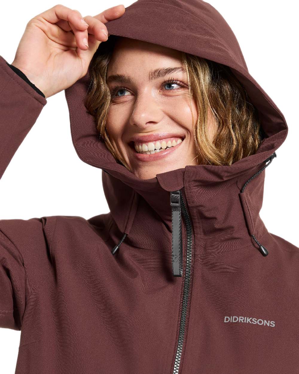 Old Rust Coloured Didriksons Helle Ladies Parka 6 on white background