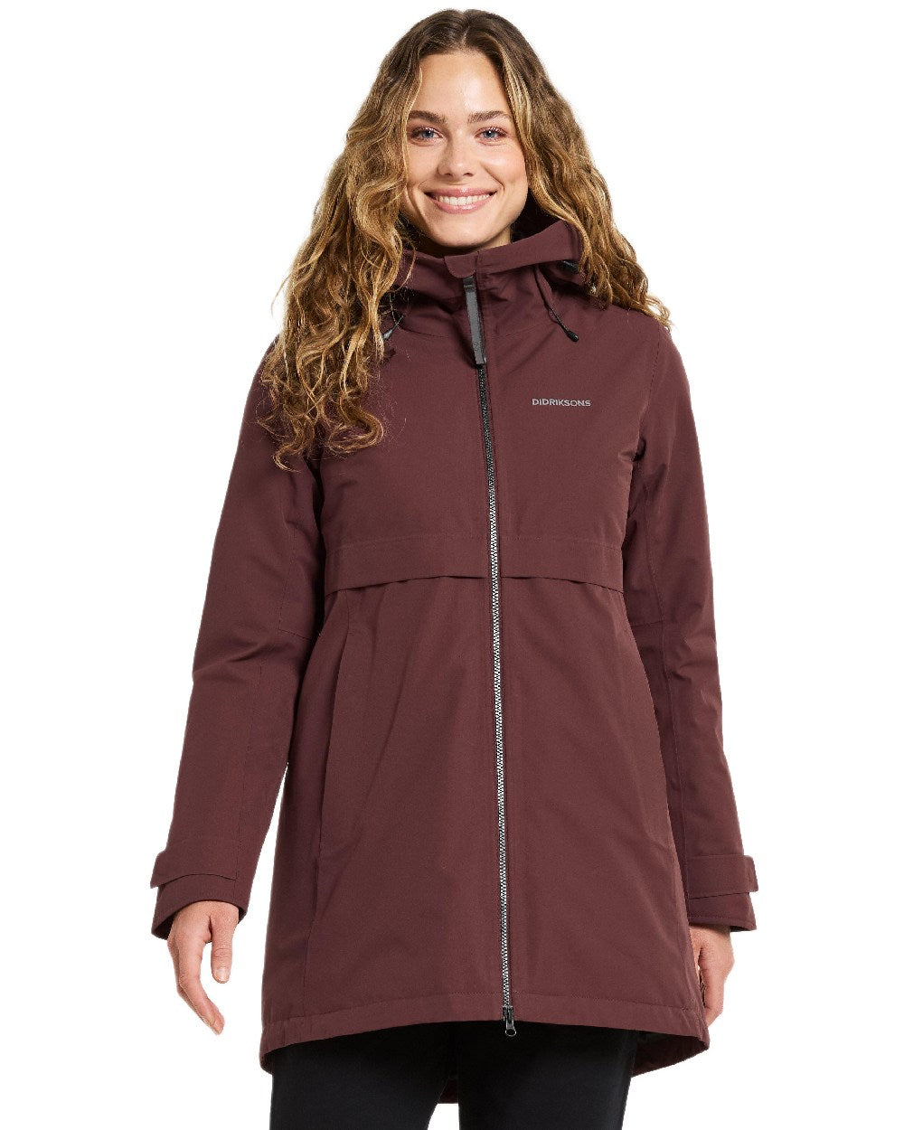 Old Rust Coloured Didriksons Helle Ladies Parka 6 on white background