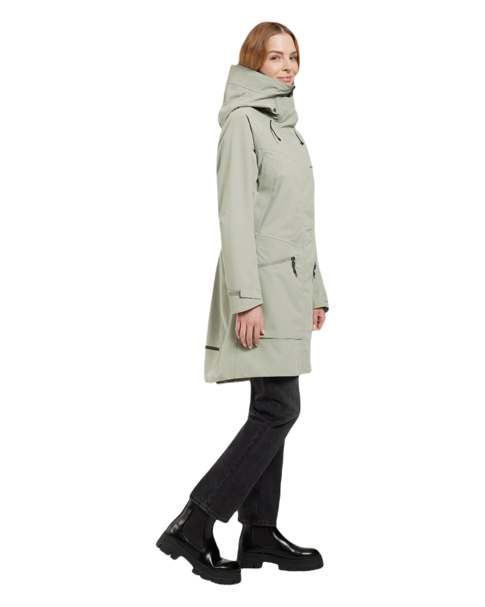 Wilted Leaf coloured Didriksons Womens Parka on white background