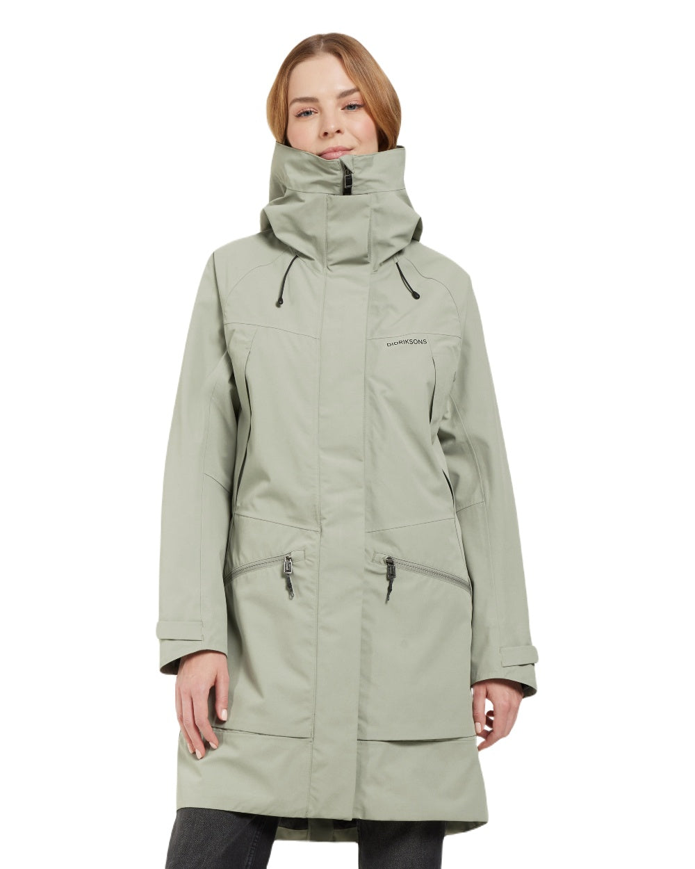 Wilted Leaf coloured Didriksons Womens Parka on white background