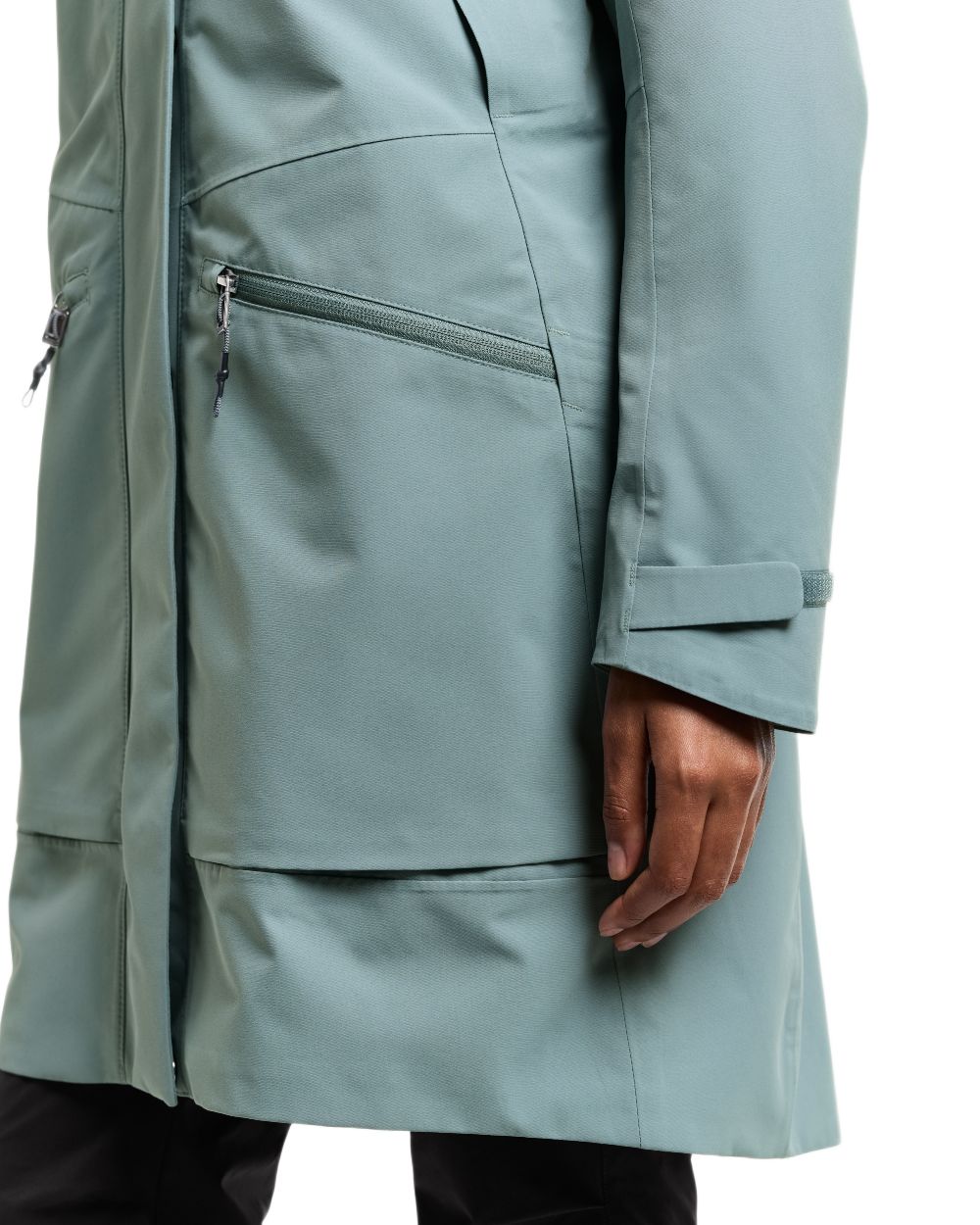 Factory Blue Coloured Didriksons Ilma Womens Waterproof Parka 8 on White Background