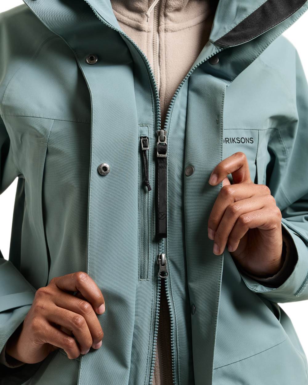 Factory Blue Coloured Didriksons Ilma Womens Waterproof Parka 8 on White Background