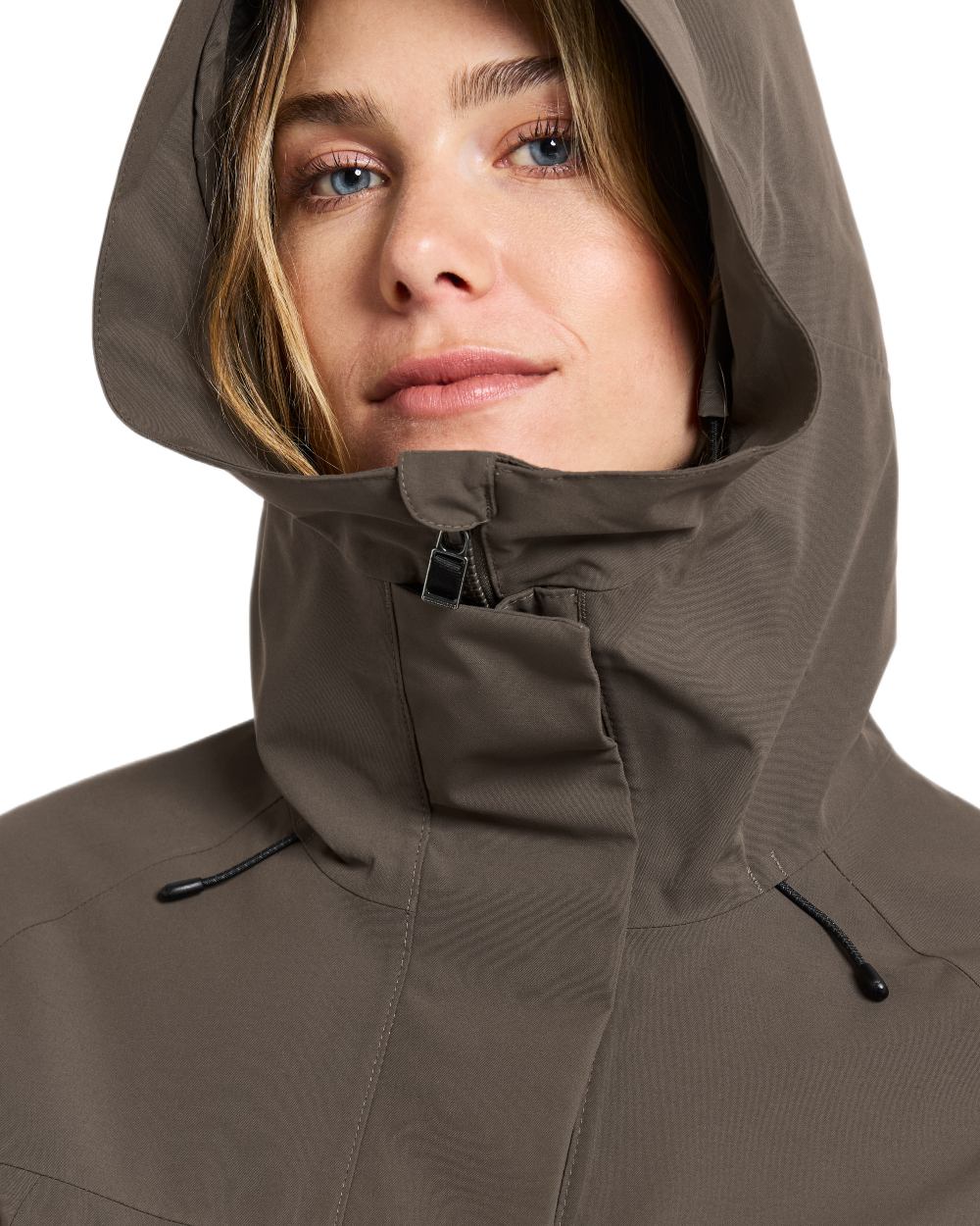 Mocha Brown Coloured Didriksons Ilma Womens Waterproof Parka 8 on White Background